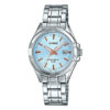 Casio LTP-1308D-2A silver stainless steel blue analog dial ladies wrist watch