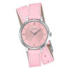 Casio LTP-E143DBL-4A2 pink leather double loop band pink analog dial ladies wrist watch