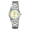 Casio LTP-V002SG-9A two tone stainless steel ladies analog dial wrist watch
