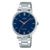 Casio LTP-VT01D-2B silver stainless steel blue analog dial ladies wrist watch