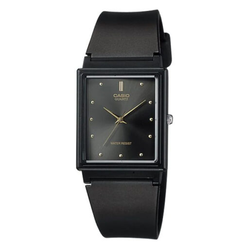 Casio MQ-38-1A black resin band balck simple analog dial ladies wrist watch