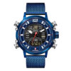 Kademan K9071 blue mesh strap black analog digital dial men's wrist watch
