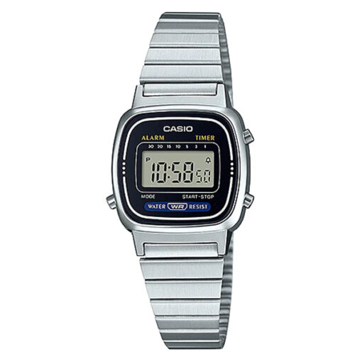 casio LA670WA-1 silver stainless steel ladies digital vintage wrist watch