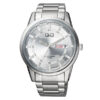 Q&Q A208J201Y silver stainless steel silver dial mens analog wrist watch