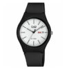 Q&Q A212J001Y black resin band white dial mens wrist watch