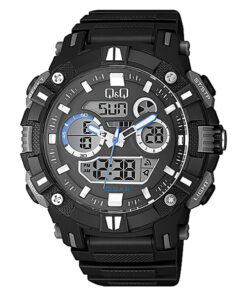 Q&Q GW88J002Y black resin strap black dial mens digital watch