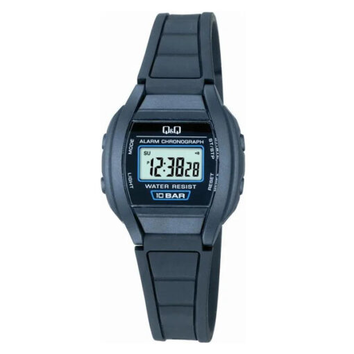 Q&Q LL01P102Y black resin strap ladies digital sports wrist watch