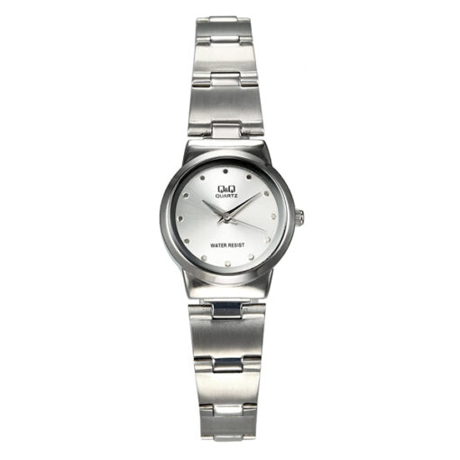 Q&Q Q399-201Y silver stainless steel silver dial ladies wrist watch
