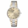 Q&Q Q944J404Y two tone stainless steel golden dial mens analog gift watch