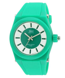 Q&Q VR32J004Y green rubber band and dial kids analog hand watch