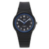 Q&Q VR94J005Y black rubber band Black dial unisex analog wrist watch