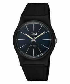 Q&Q VS42J010Y black resin band blue dial mens analog watch