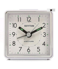 Rhythm CRE210NR03 white resin frame white numeric dial analog table alarm clock