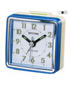 Rhythm CRE210NR04 blue resin frame white numeric dial analog table alarm clock