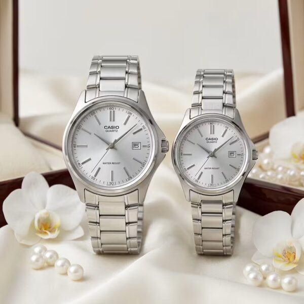 Casio Anniversary Gift Watch Set for Couples & Parents | Original Silver Dial Couple Watches Pakistan