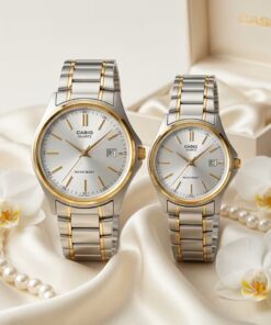 Premium Casio Two Tone Couple Watch Set | Luxury Anniversary & Wedding Gift Pakistan