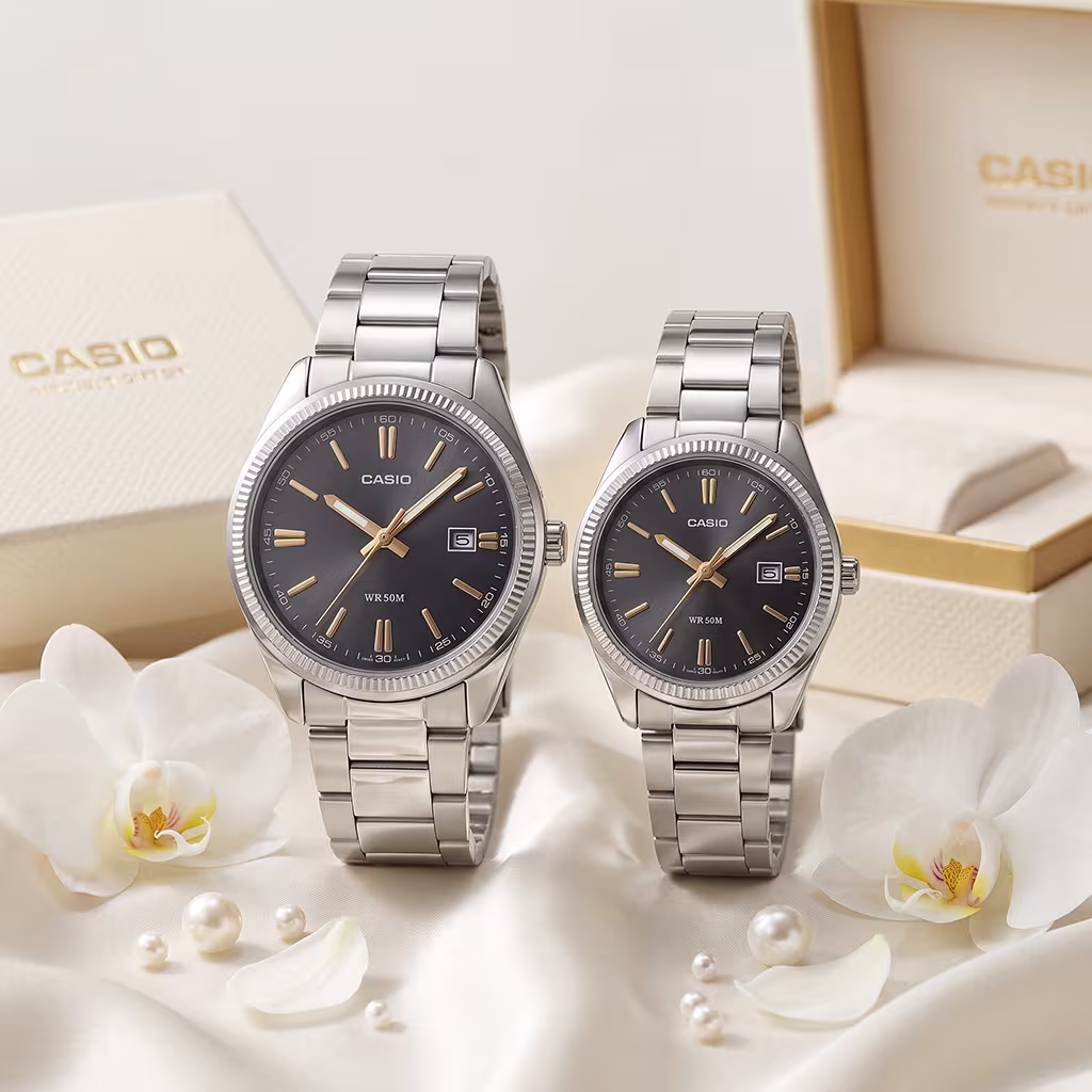 Premium Casio Black Dial Couple Watch Set Pakistan | Wedding & Anniversary Gift Watches