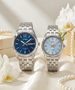 Luxury Casio Blue Dial Couple Watch Set Pakistan