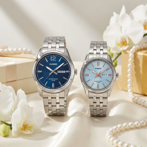Luxury Casio Blue Dial Couple Watch Set Pakistan