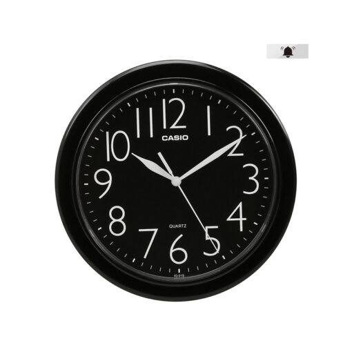 casio IQ-01S-1 black resin case numeric dial analog wall clock