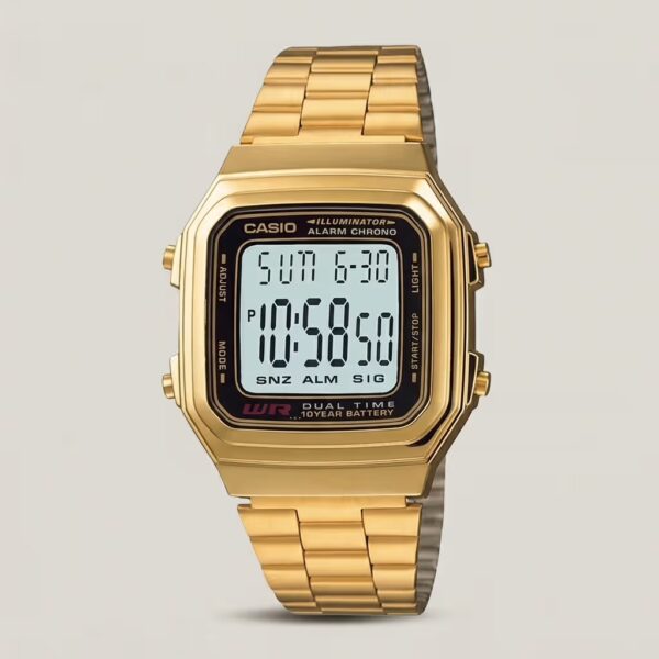 Casio A178WA-1AV golden stainless steel unisex vintage wrist watch