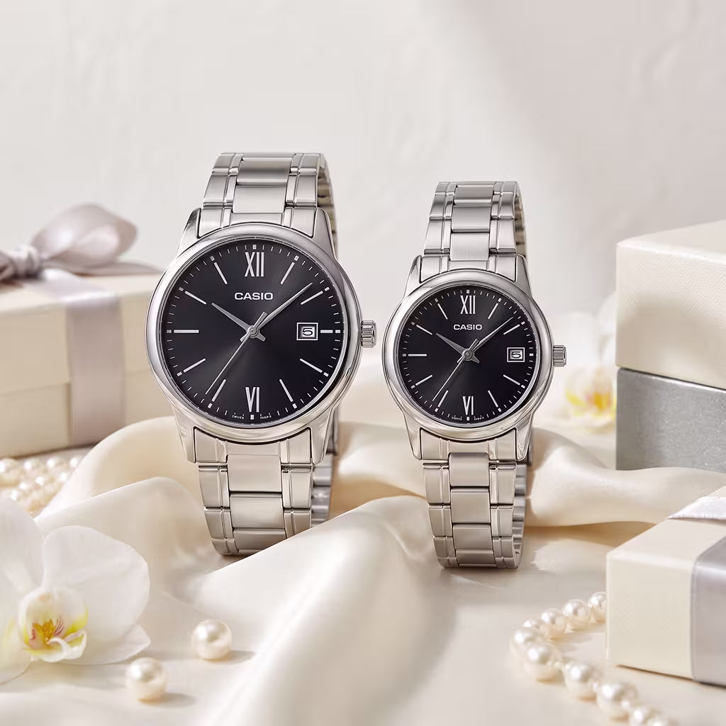 Original Casio Roman Dial Couple Gift Watch