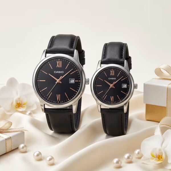 Original Casio Premium Leather Couple Watches Pakistan