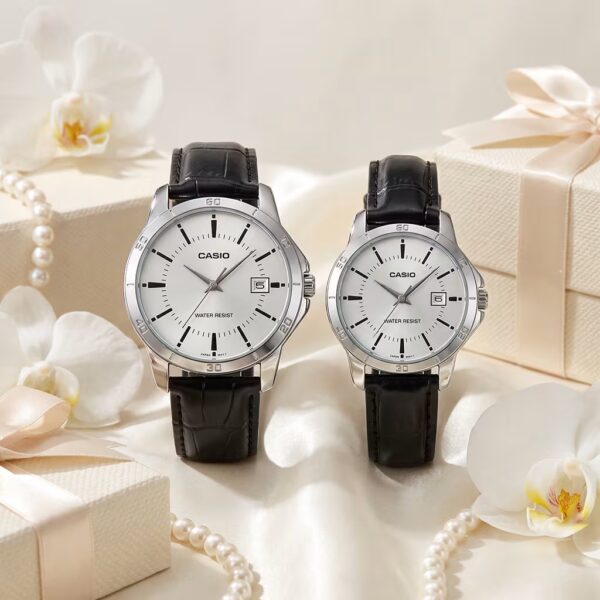 Original Casio Silver Dial Couple Gift Watch