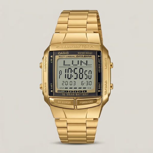 db-360g-9a casio golden chain data bank digital wrist w