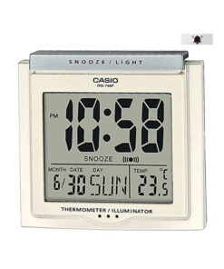casio-dq-750f-7d white resin case digital dial table alarm clock