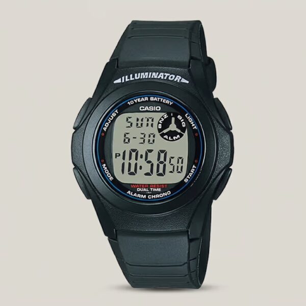 casio F-200W-1A black resin band digital dial mens hand watch