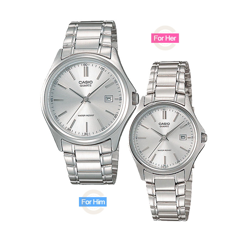 Casio Enticer Silver Analog Dial & Gift Watch for Couple