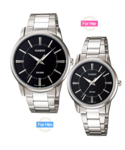 casio-mtp-ltp-1303d-1a-his and her pair branded gift couple water resistant stainless steel watches
