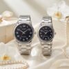 Casio Affordable Couple Watches with Stainless Steel Chain