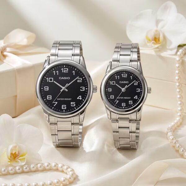 Casio Affordable Couple Watches with Stainless Steel Chain