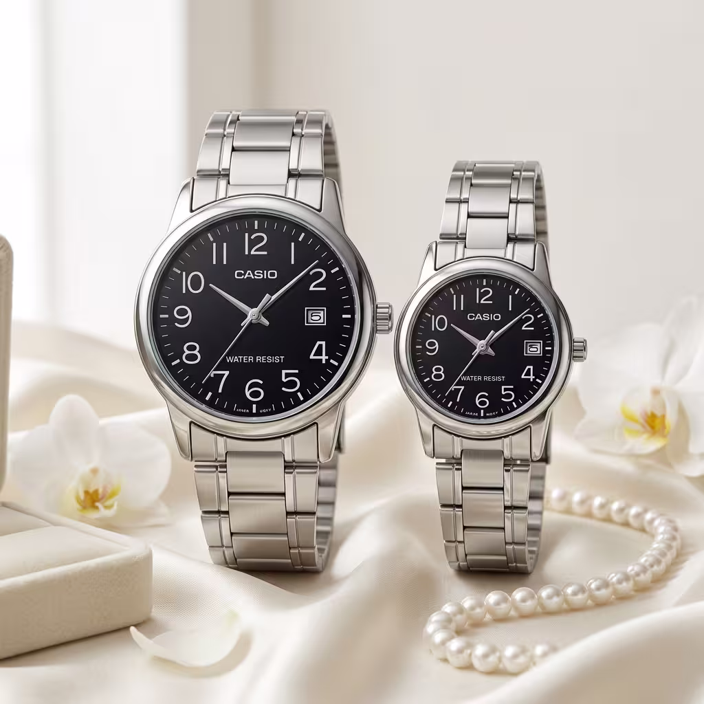 Casio Black Dial Couple Gift Watch Set | Anniversary & Matching Watches Pakistan