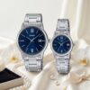 Blue Roman Dial Couple Watches Pakistan | Elegant Casio His & Her Gift Watch Set