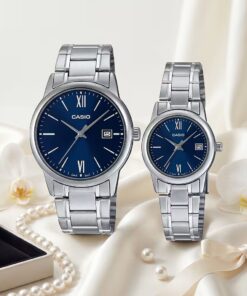 Blue Roman Dial Couple Watches Pakistan | Elegant Casio His & Her Gift Watch Set