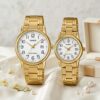 Casio V002G 7B2 Gold Couple Gift Watch Set | Wedding & Anniversary Gift Watches Pakistan