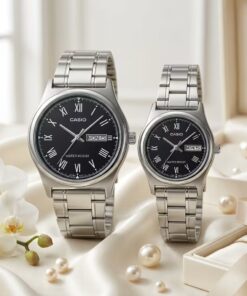 Casio Roman Dial Anniversary Gift Watch Set | Classic Couple Watches Pakistan