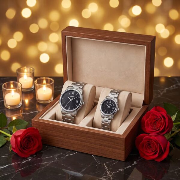 Original Casio Black Dial Roman Couple Watches Pakistan - Image 3