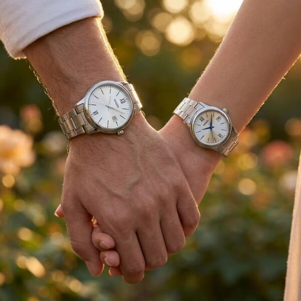 Casio Silver Stainless Steel Couple Watches Pakistan
