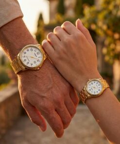Alternative view of Original Casio Gold Wedding Gift Watch Set for Couples