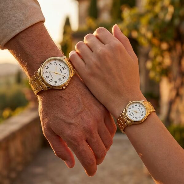 Alternative view of Original Casio Gold Wedding Gift Watch Set for Couples