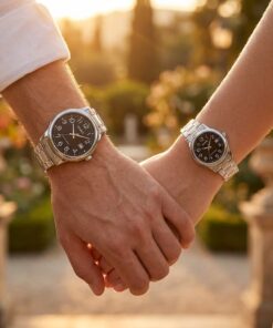 Casio Anniversary Gift Watch Set for Couples showcased on couple wrists
