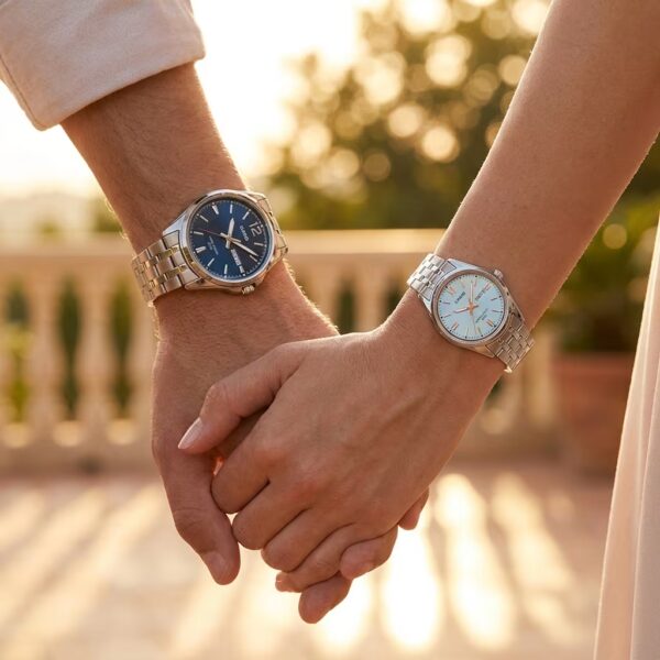 Alternative view of Luxury Casio Blue Dial Beautiful Couple Watch Set Pakistan