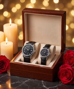 Original Casio Black Leather Couple Watches Pakistan | Anniversary Gift Set - Image 3