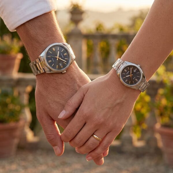 Original Casio Pair Watches with Date Display on Couple Wrists