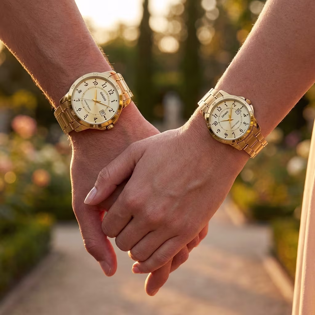 Casio Luxury Wedding Gift Watch Set for Bride & Groom - Image 2