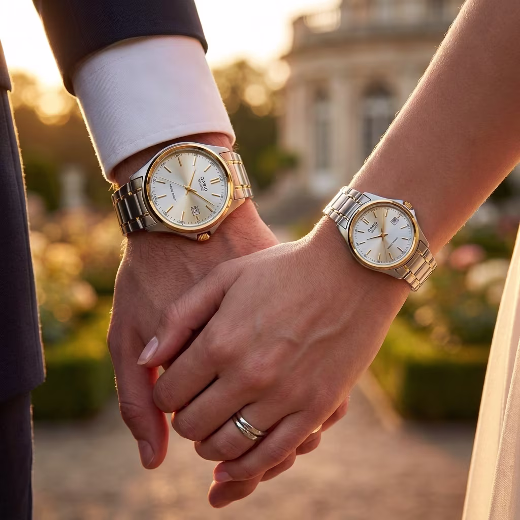 Casio Wedding Gift Watch Set for Bride & Groom